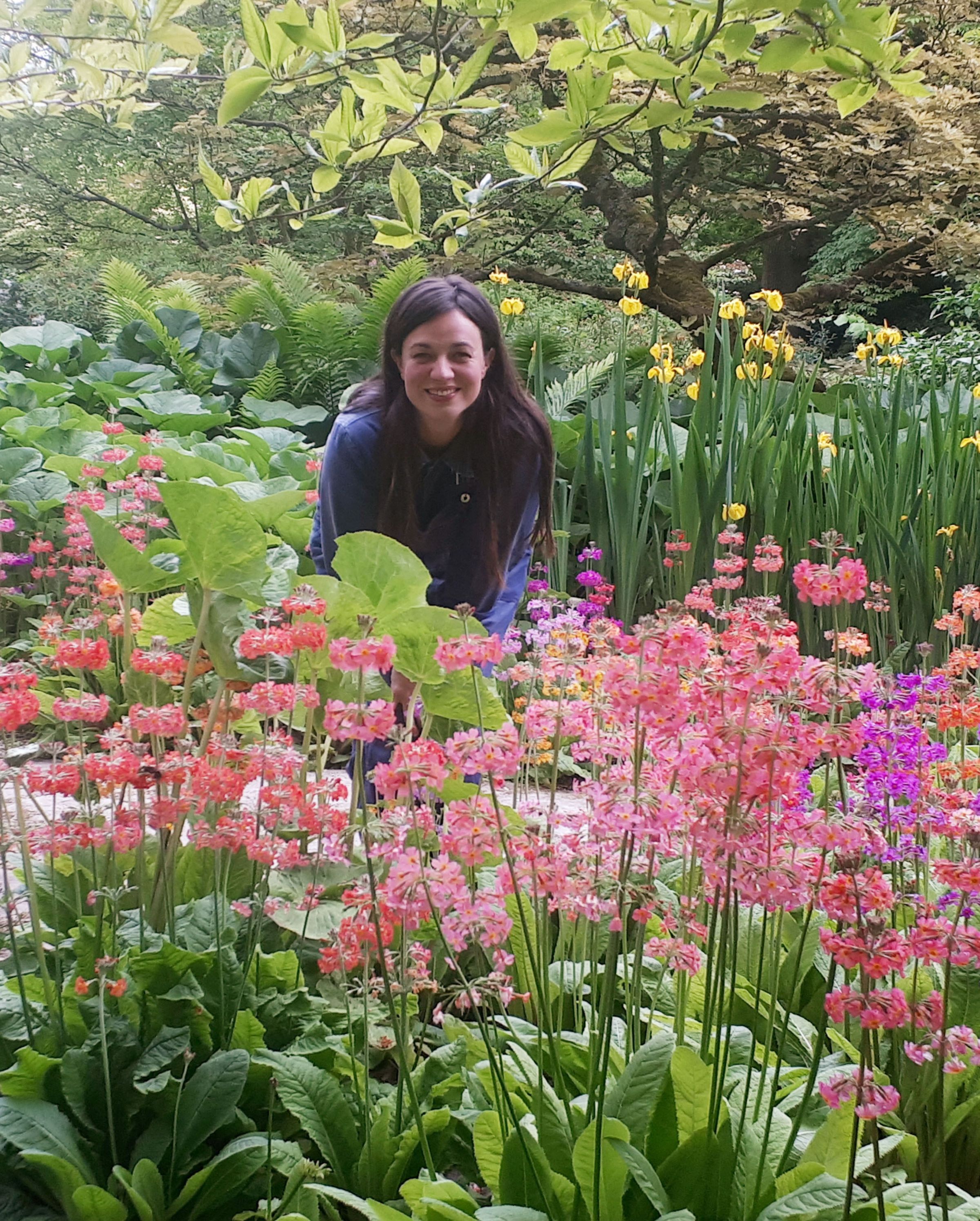 frances tophill in a spring garden