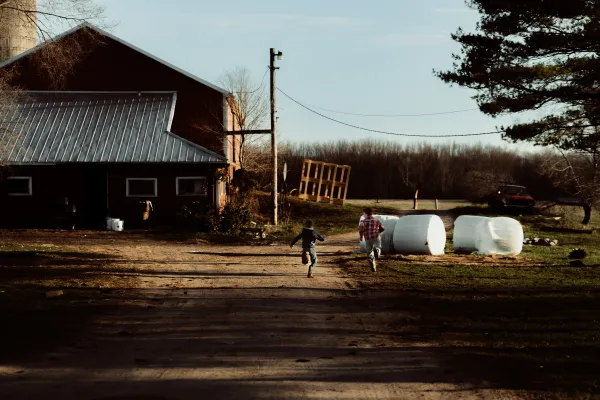 Dan and Whitney Belprez of Two Sparrows Farms in Michigan are raising their four children on the farm, where the couple said they are grateful for the ups and downs they experience. Credit: Photo courtesy of the Diocese of Lansing