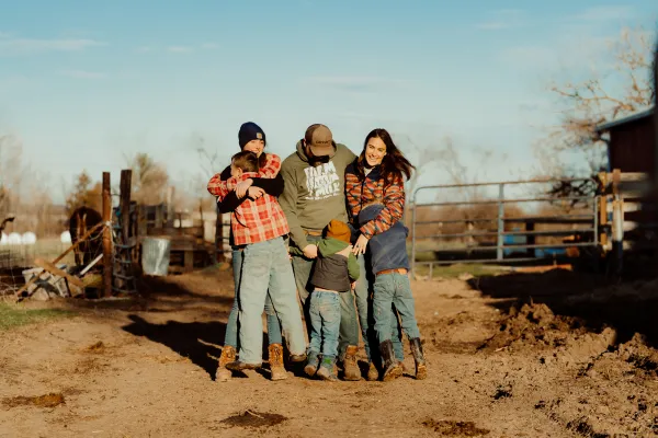 Dan and Whitney Belprez of Two Sparrows Farms in Michigan are raising their four children on the farm, where the couple said they are grateful for the ups and downs they experience. Credit: Photo courtesy of the Diocese of Lansing