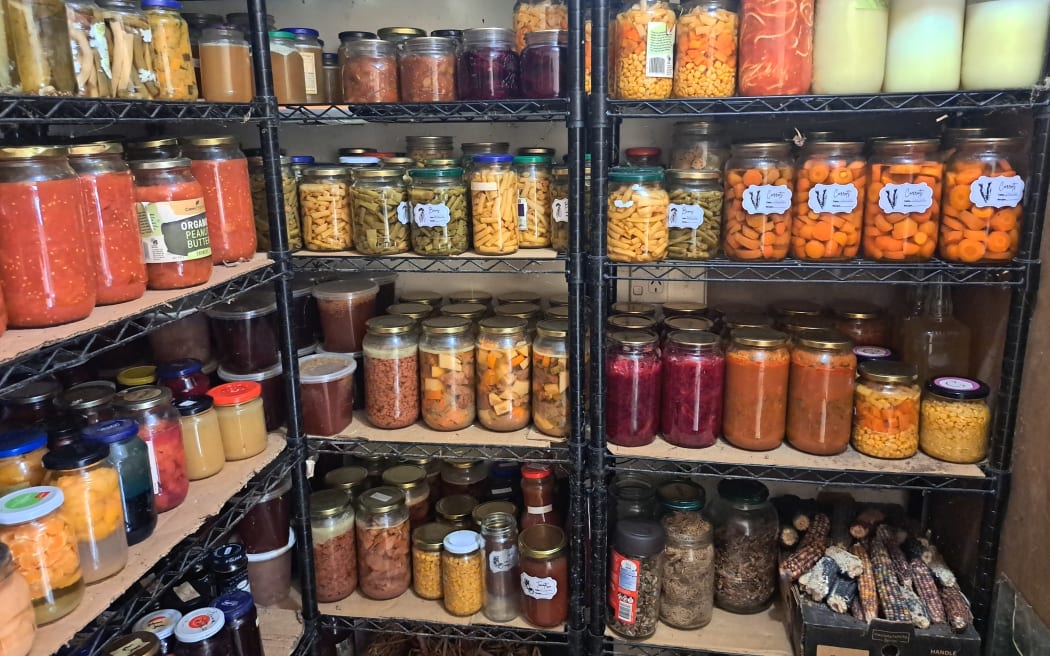 Preserved veges at Luke and Deborah Halford's homestead.