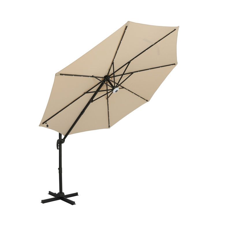 Griego 10-Ft Octagon Cantilever Umbrella With Led Lights 