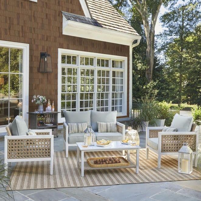 Ashbury Hill 4-Piece Wicker Outdoor Conversation Set 